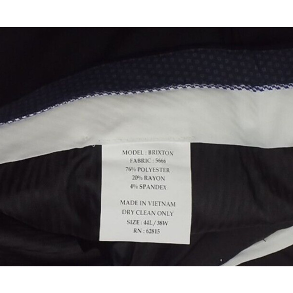 The Savile Row Brixton Black Tapered Dress Pants 44L 38W NWT - Picture 5 of 6